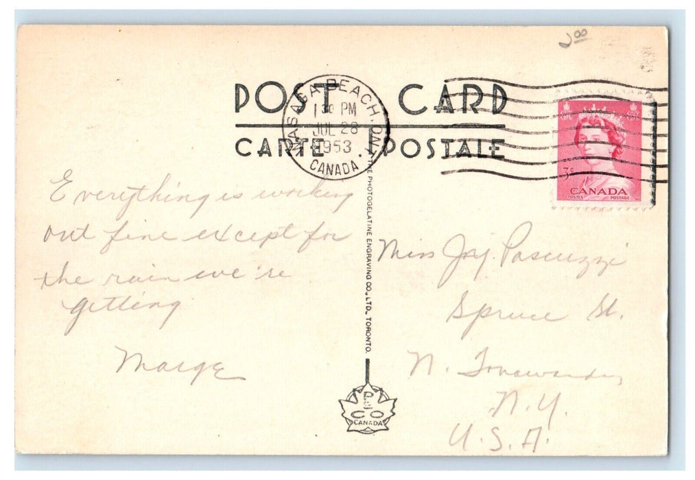 1953 Nancy Island Wasaga Beach Ontario Canada CA Vintage Postcard