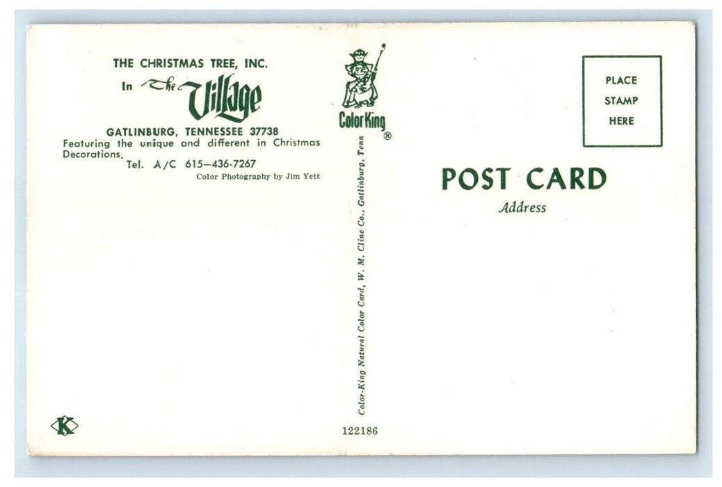 c1960 Christmas Tree in the Village Gatlinburg Tennessee TN Vintage Postcard