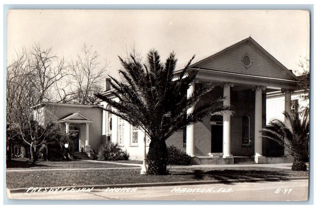 c1930s Presbyterian Church Columns Madison Florida FL RPPC Photo Postcard