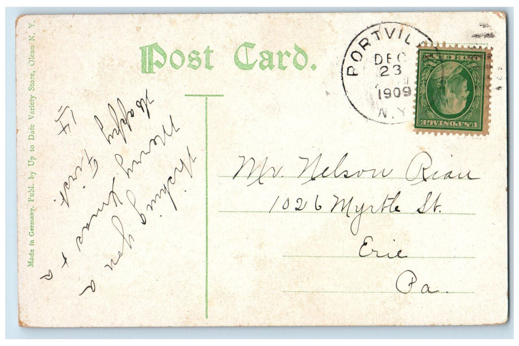 1909 Railway, Allegheny River From Olean and Salamanca NY Portville NY Postcard