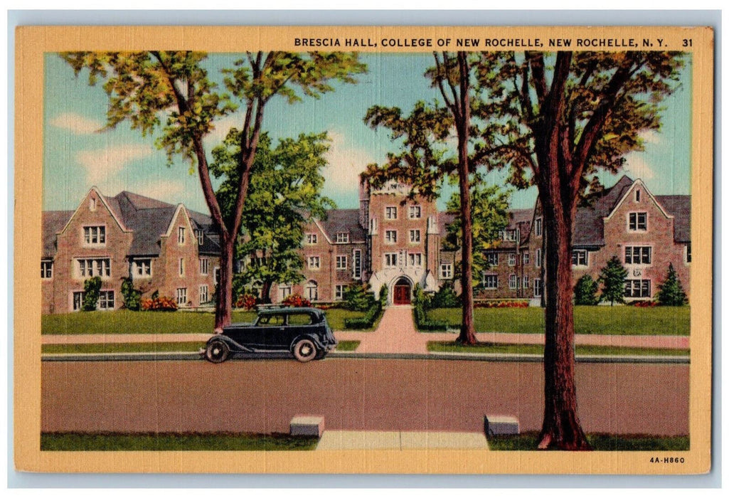 c1940's Brescia Hall, College of New Rochelle, New Rochelle New York NY Postcard