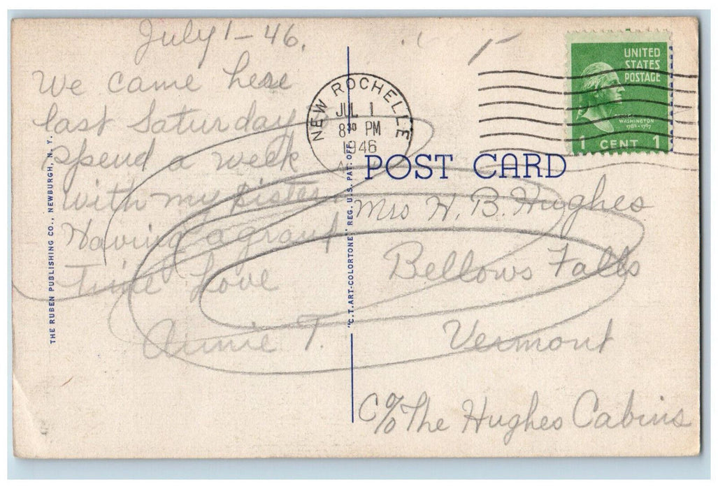 1946 Boat Scene, New Rochelle Yacht Club New Rochelle New York NY Postcard