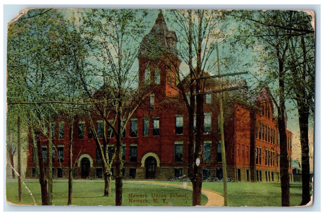 1913 Newark Union School Newark New York NY Antique Posted Postcard
