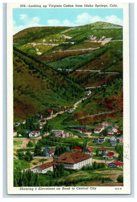 c1960 Virginia Canon Idaho Springs Central City Colorado CO Vintage Postcard