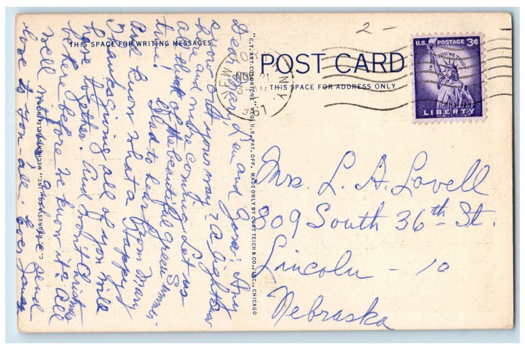 1961 Umbrella, In The Catskill Mountains Garden Scene at Phoenicia NY Postcard