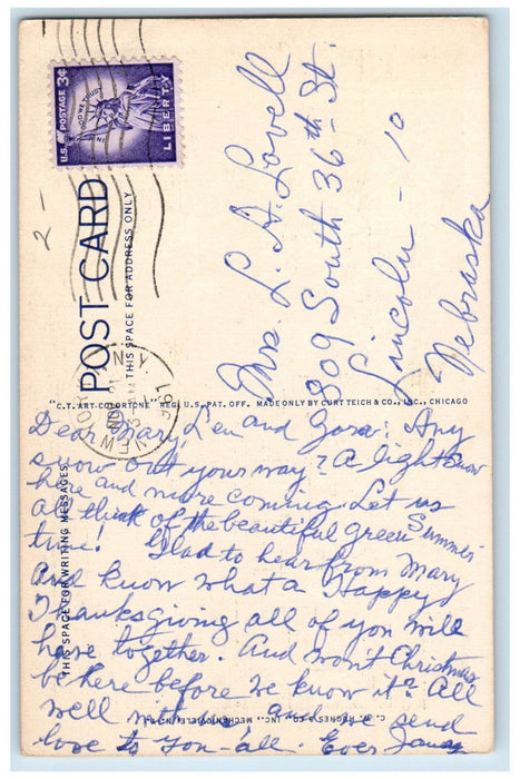 1961 Umbrella, In The Catskill Mountains Garden Scene at Phoenicia NY Postcard