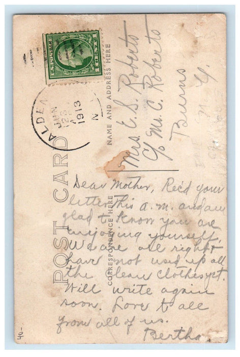 1913 High School Building Alden New York NY RPPC Photo Posted Antique Postcard