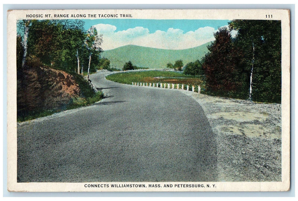 1942 Hoosic Mount Range Along The Taconic Trail Petersburg NY Postcard