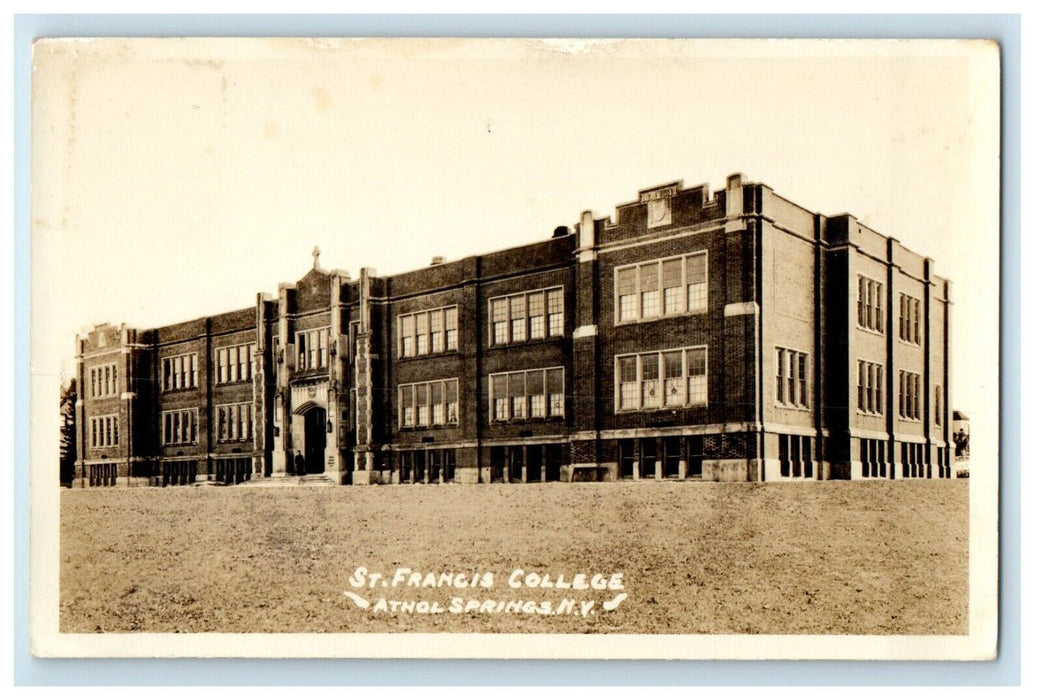 Athol Springs NY, St. Francis College Building Campus RPPC Photo Postcard