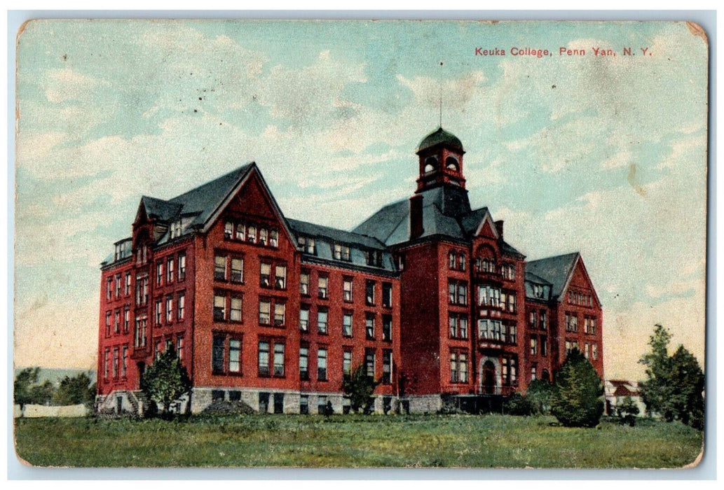 c1910 Front View Keuka College Penn Yan New York NY Antique Posted Postcard