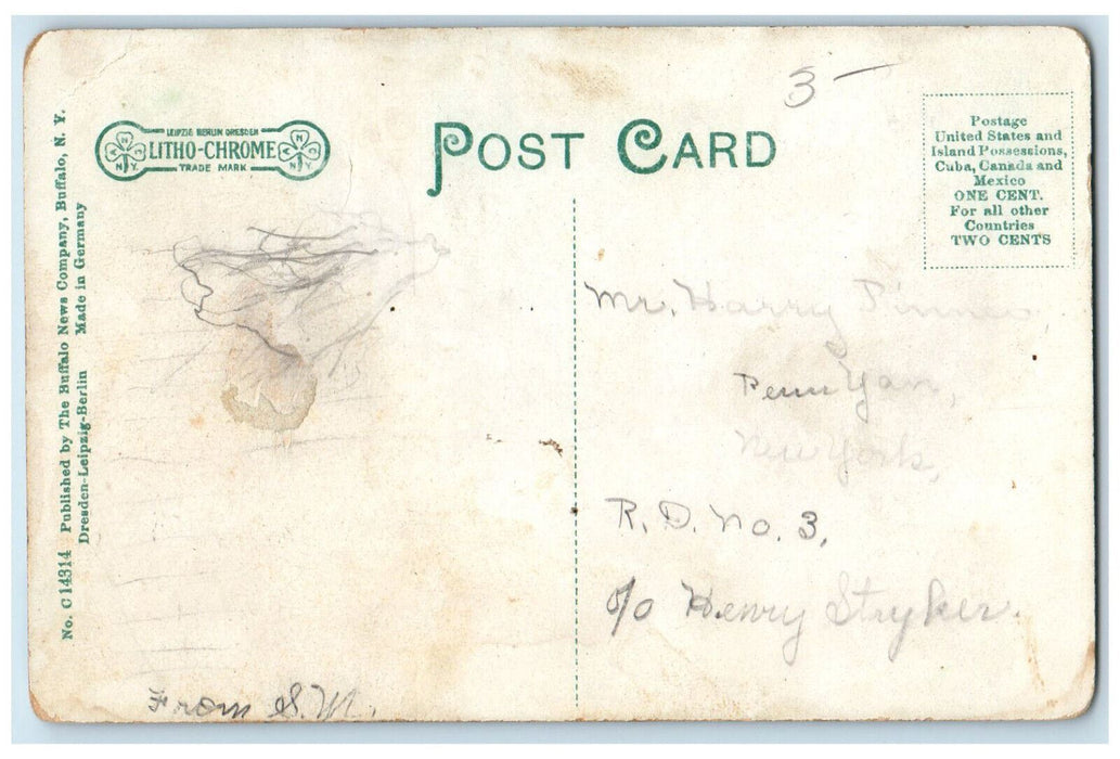 c1910 Front View Keuka College Penn Yan New York NY Antique Posted Postcard