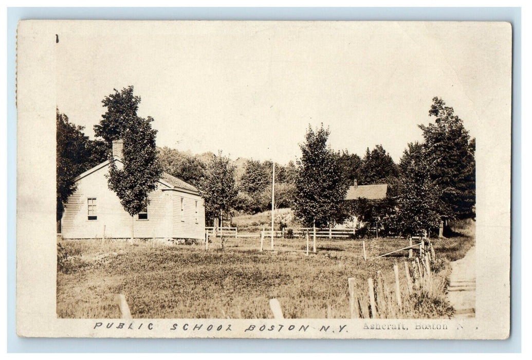 1910 Public School Ashcraft Boston New York NY RPPC Photo Antique Postcard