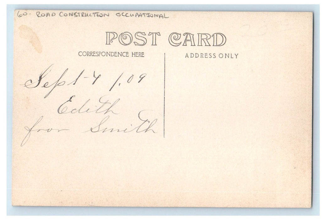 1909 Road Construction Occupational Ashcraft Boston NY RPPC Photo Postcard