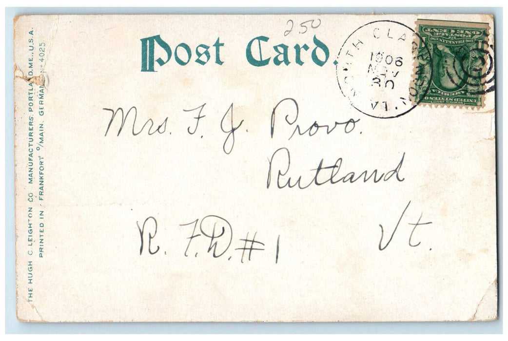1906 Railway Lake Champlain at Port Kent New York NY North Clarendon VT Postcard