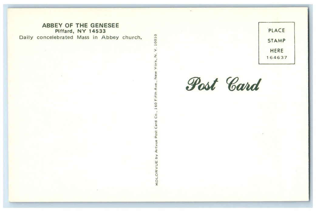 c1910 Concelebrated Mass in Abbey Church Abbey of Genesee, Piffard NY Postcard
