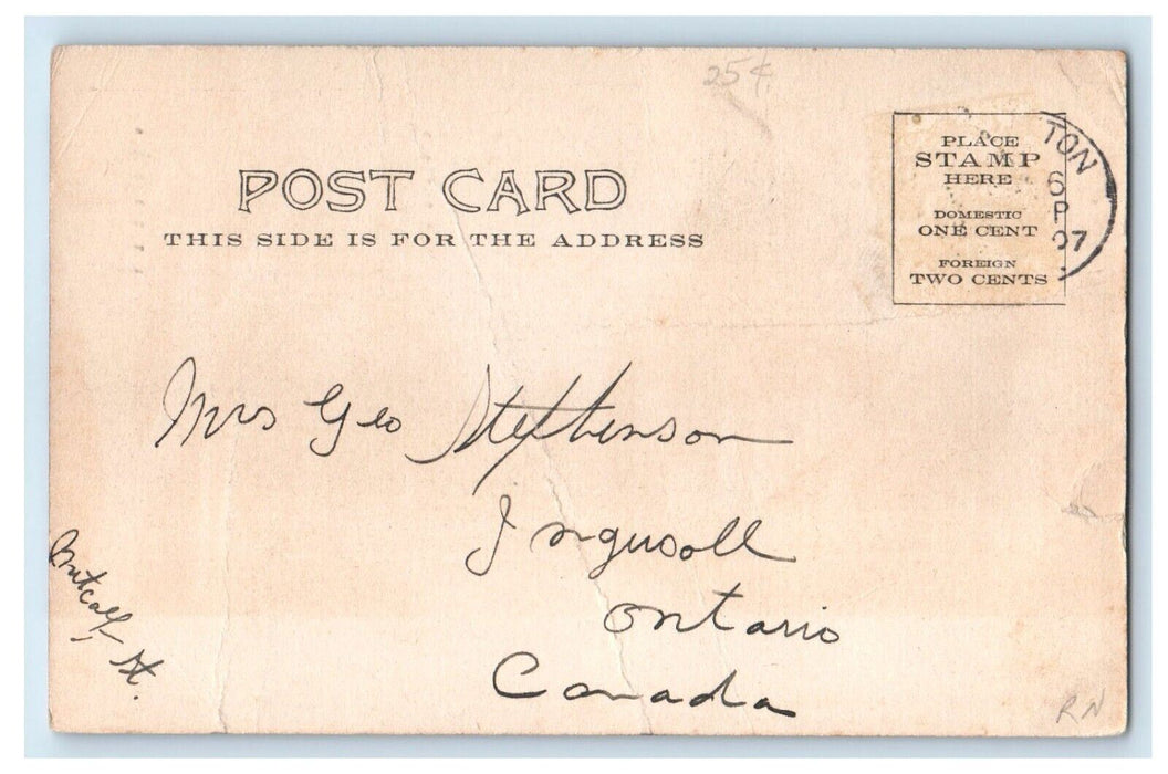 1907 Fremont Square Stockton California CA Ingersoll Ontario Canada Postcard