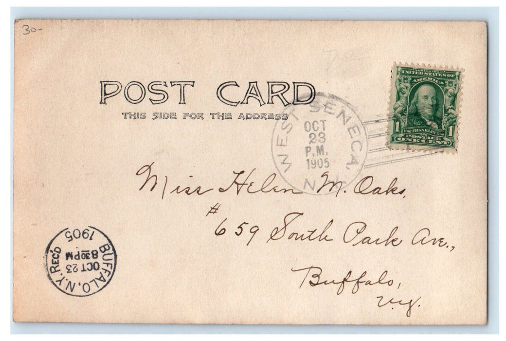 1905 The Church School Orchard Park West Seneca New York NY RPPC Photo Postcard