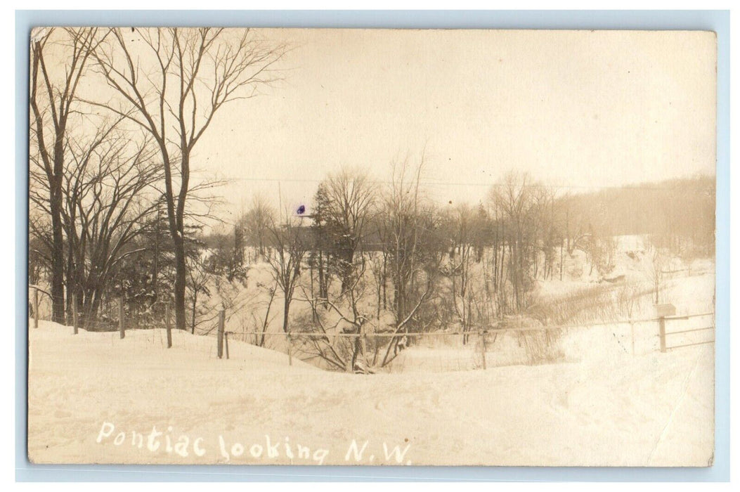 1913 Pontiac Looking N. W. School House New York NY RPPC Photo Antique Postcard