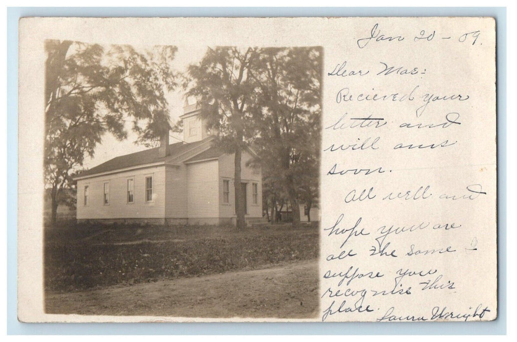 1909 South Wales Church School Springville New York NY RPPC Photo Postcard