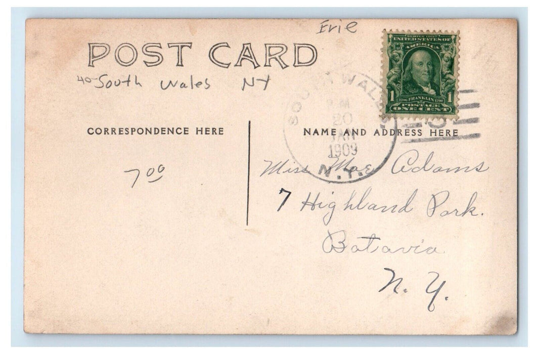 1909 South Wales Church School Springville New York NY RPPC Photo Postcard