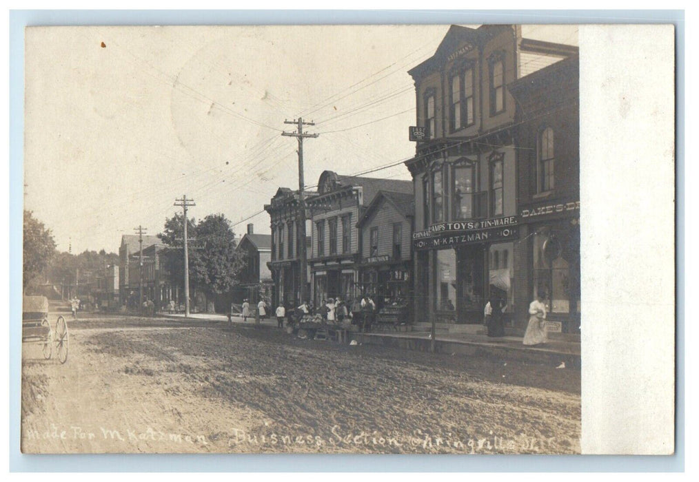 1907 Business Section Toys Springville New York NY RPPC Photo Antique Postcard