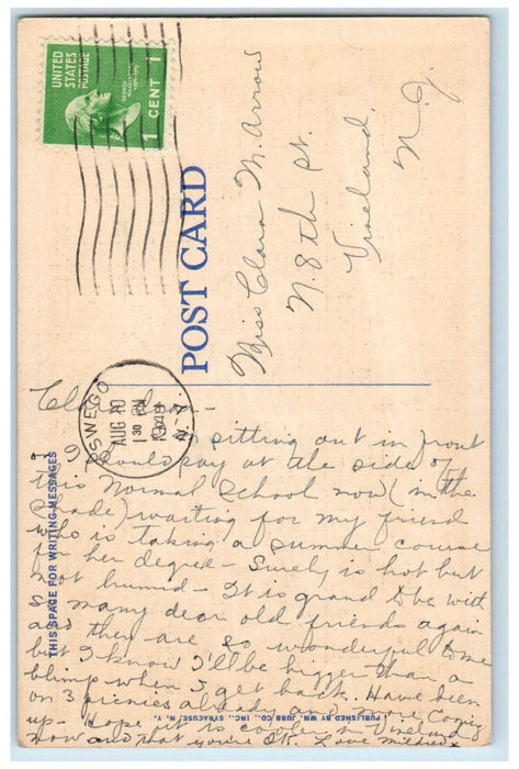 1949 State Teachers College Building From The Air Oswego New York NY Postcard