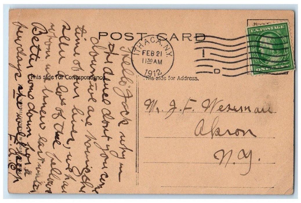 1912 N. Y. State Agricultural College Cornell University Ithaca NY Postcard