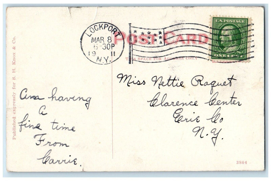1911 Lockport Union School Building Lockport New York NY Posted Antique Postcard