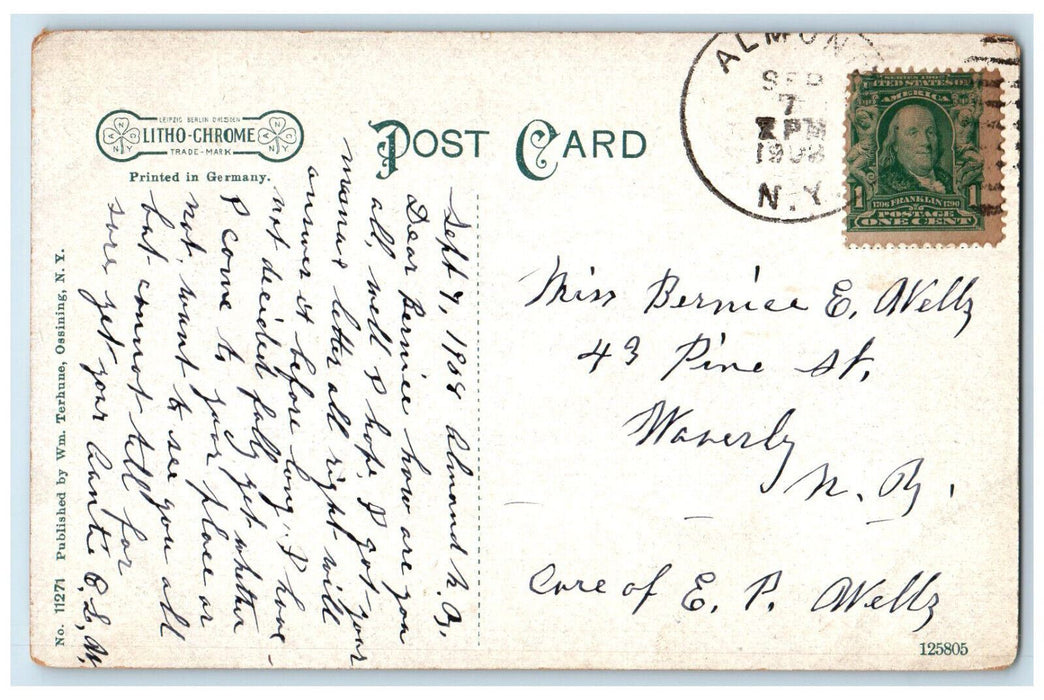 1908 Horse Carriage, Ossining School, Ossining New York NY Almond NY Postcard