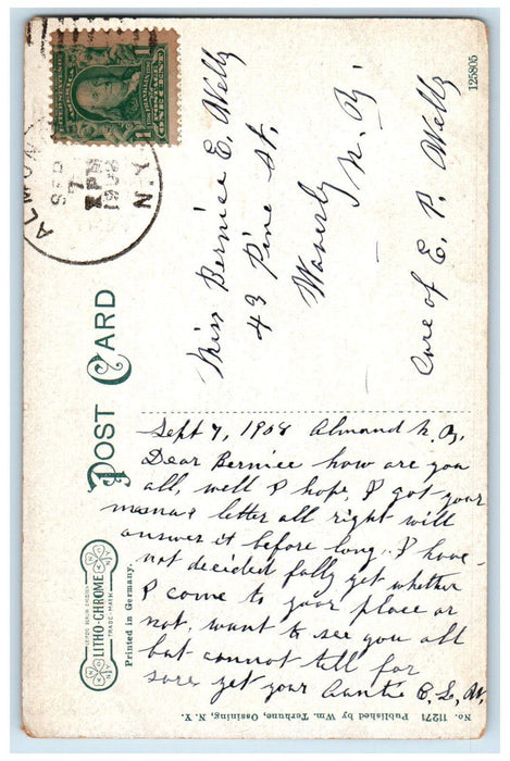 1908 Horse Carriage, Ossining School, Ossining New York NY Almond NY Postcard