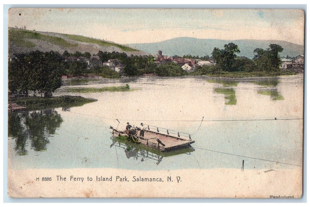 c1905 The Ferry To Island Park Salamanca New York NY Rotograph Antique Postcard