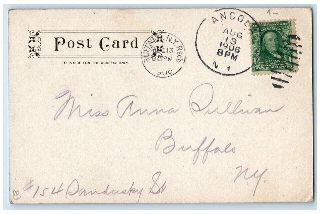 1906 View Of Pine Lodge Sign Angola New York NY Posted Antique Postcard