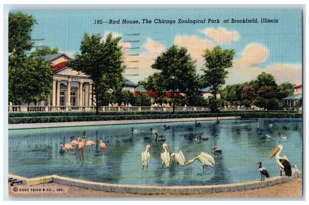 1947 Bird House The Chicago Zoological Park At Brookfield Illinois IL Postcard