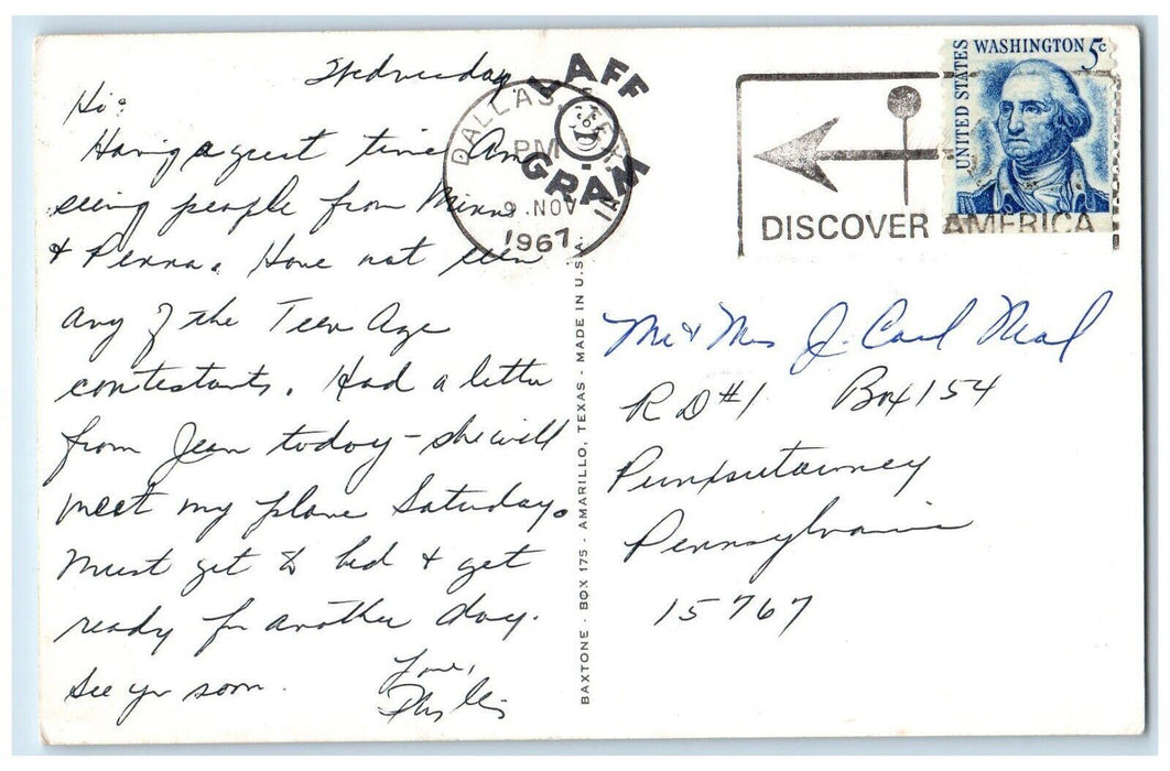 1967 Beware The Bull Fence Sign You Are Now In Texas TX Posted Vintage Postcard