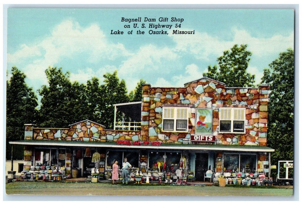 c1950's Bagnell Dam Gift Shop Lake Of The Ozarks Missouri MO Vintage Postcard