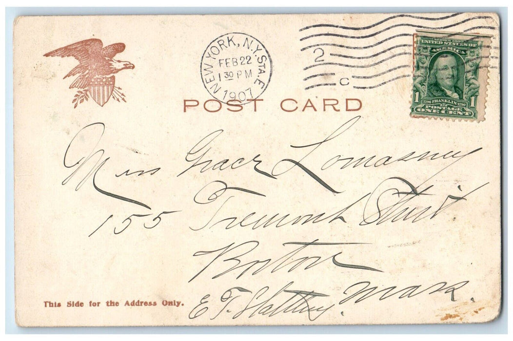 1907 Elevated R. R. Railroad Train Curve At 110th Street New York NY Postcard