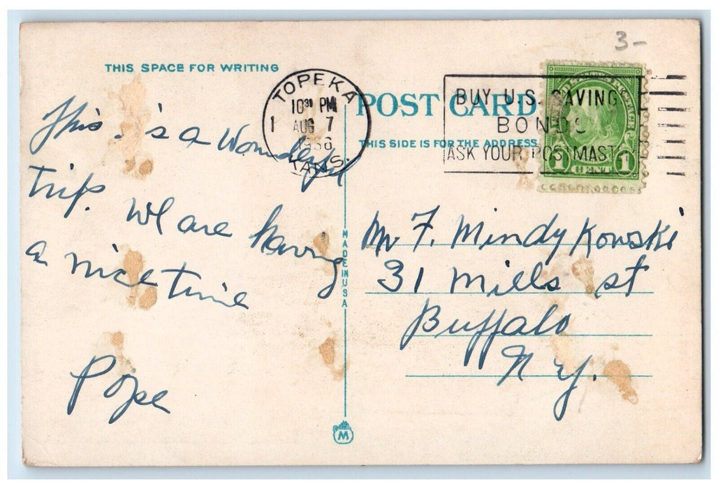 1966 Capitol Building And Loan Cars Topeka Kansas KS Posted Vintage Postcard