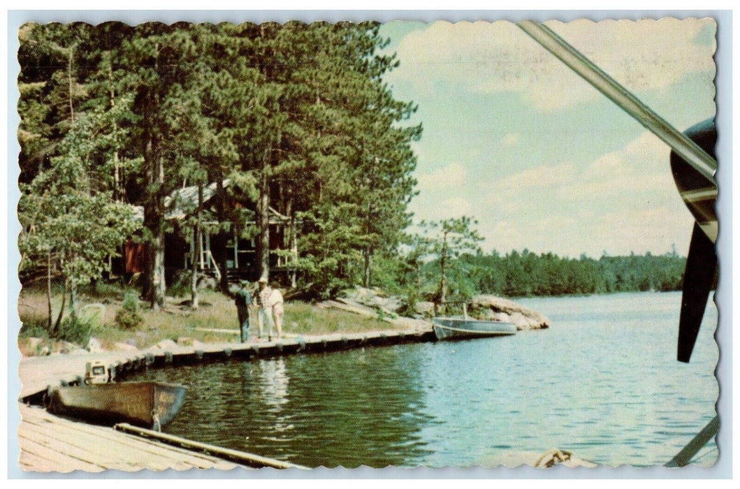 Main Dock Rogerson's Smoky Lake Fly In Camp Port Loring Ontario Canada Postcard
