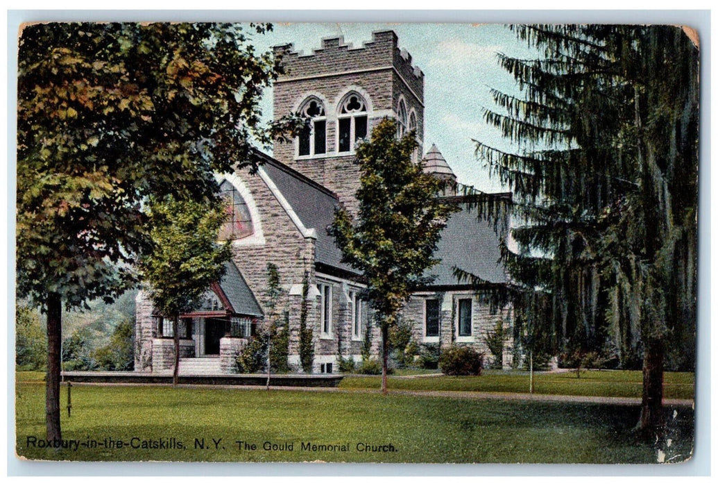 c1910 The Gould Memorial Church Roxbury-In-The-Catskills New York NY Postcard