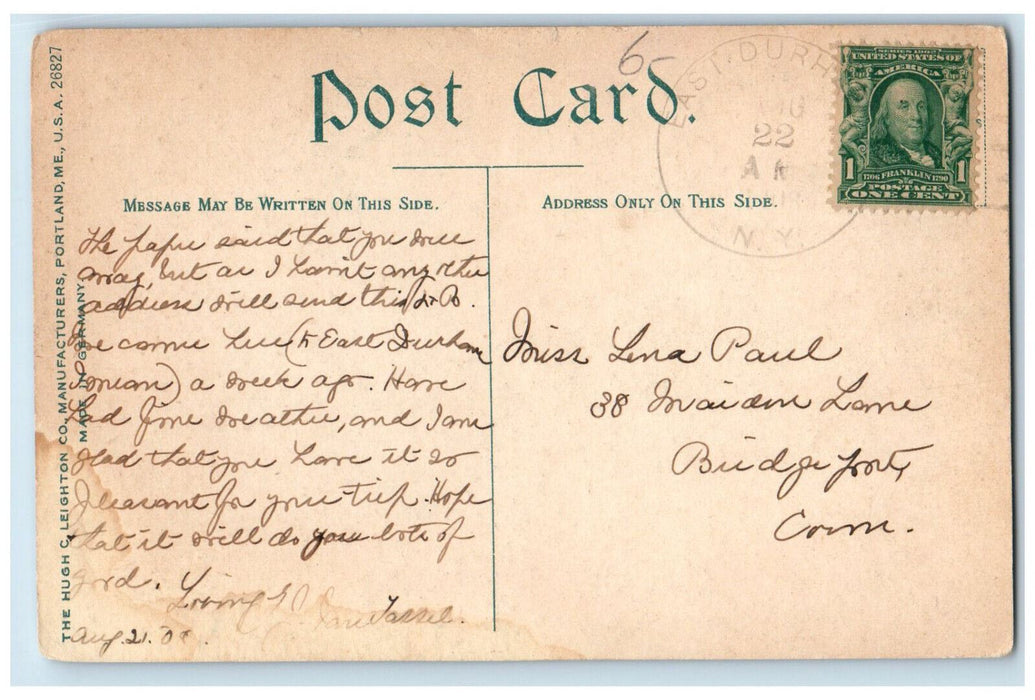 c1910 The Gould Memorial Church Roxbury-In-The-Catskills New York NY Postcard