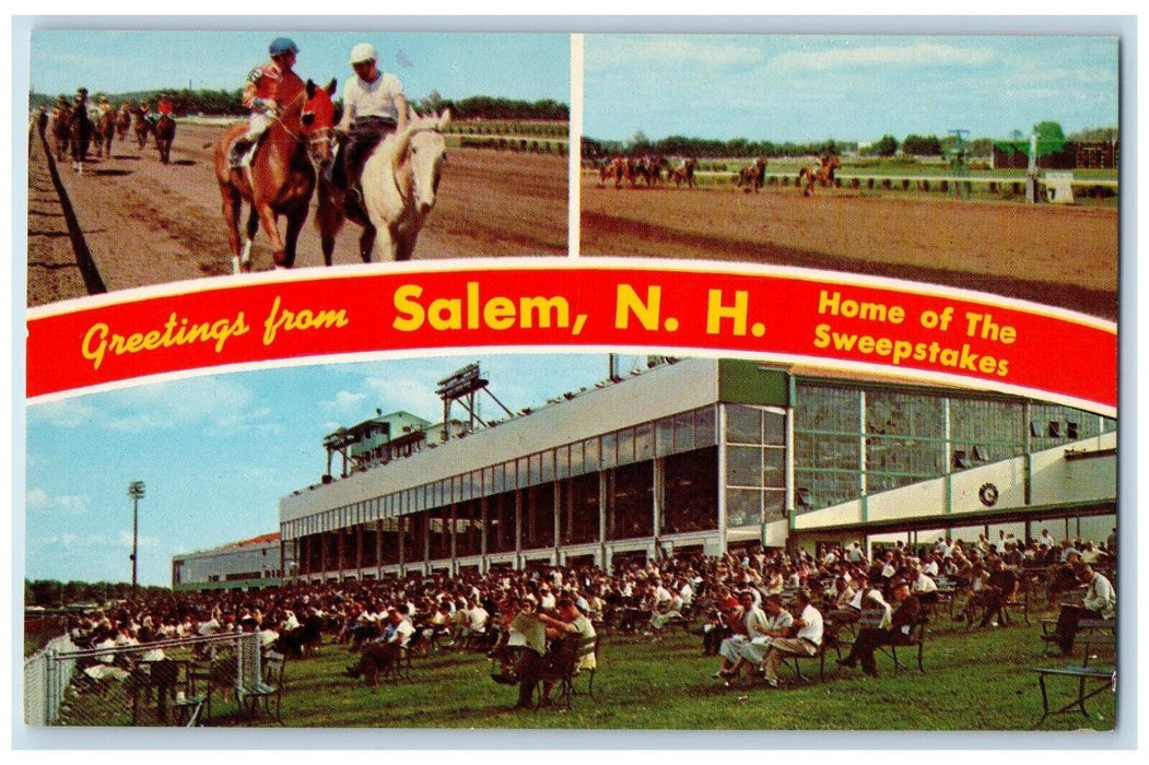 Greetings From Salem New Hampshire NH, Home Of The Sweepstakes Banner Postcard