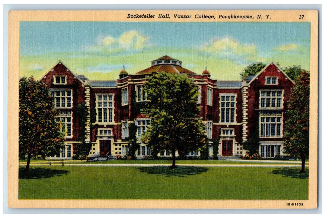 c1940's Rockefeller Hall, Vassar College, Poughkeepsie NY Unposted Postcard
