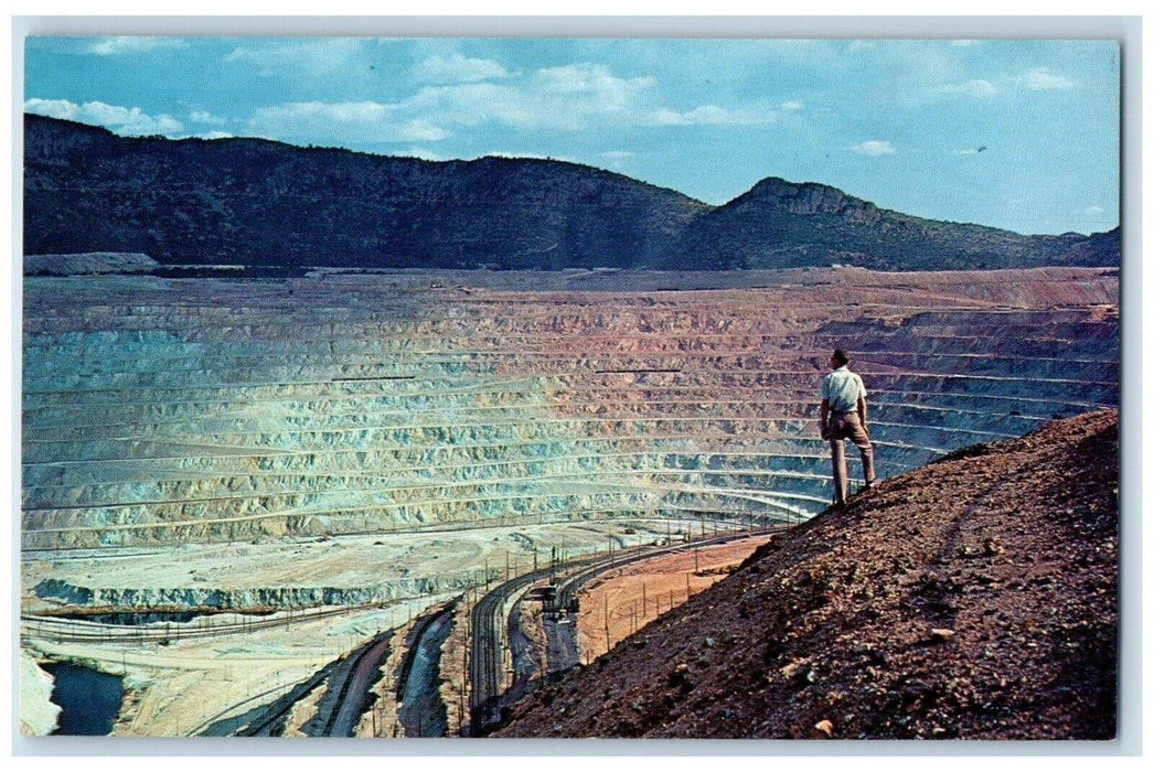 View Of Santa Rite Copper Mine Near Silver City New Mexico NM Vintage Postcard