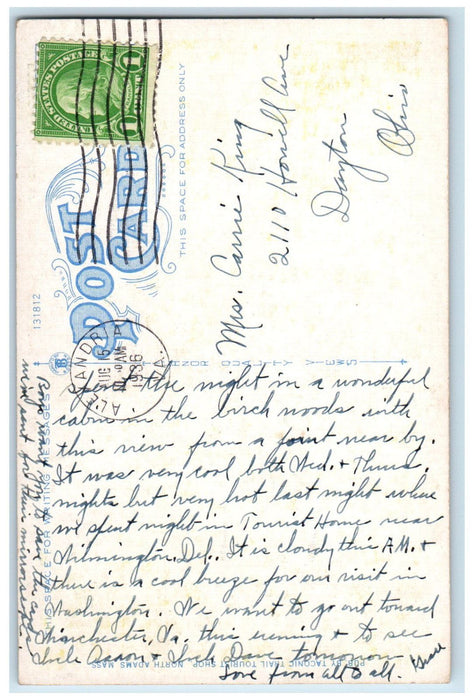 1936 Hoosac Valley and Mt. Greylock From Taconic Trail Williamstown MA Postcard