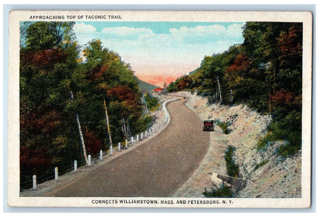 c1920's Car Approaching Top of Taconic Trail, Williamstown MA Postcard