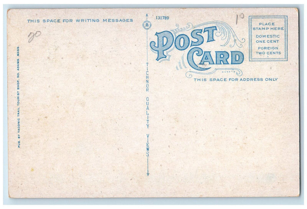 c1920's Car Approaching Top of Taconic Trail, Williamstown MA Postcard