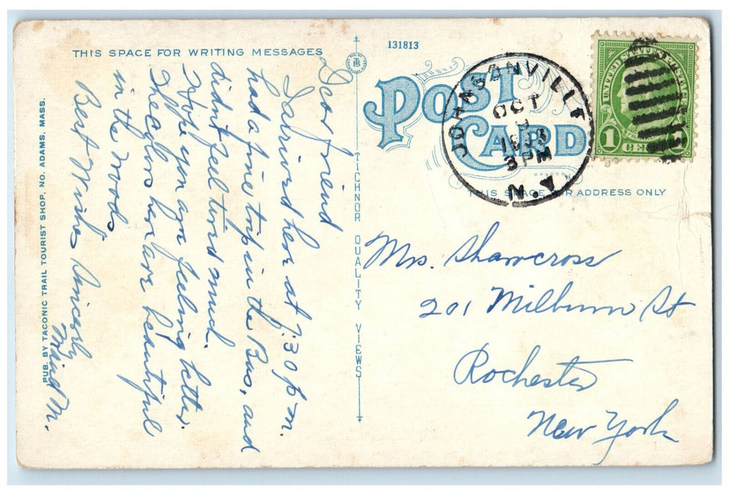 1933 Panorama View From Taconic Trail Tourist Shop Williamstown MA Postcard