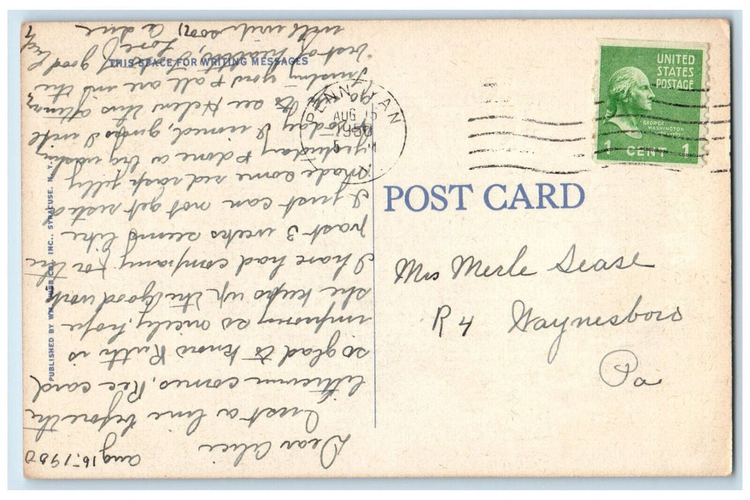 1950 In Finger Lakes Keuka College and Campus Grounds Penn Yan NY Postcard