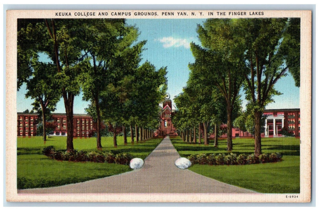 c1940's Keuka College and Campus Grounds, Penn Yan New York NY Postcard
