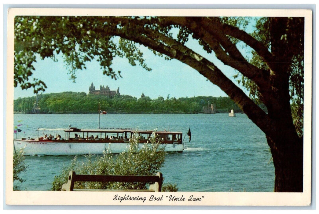 Sightseeing Boat Uncle Sam St. Lawrence River Thousand Islands NY Postcard